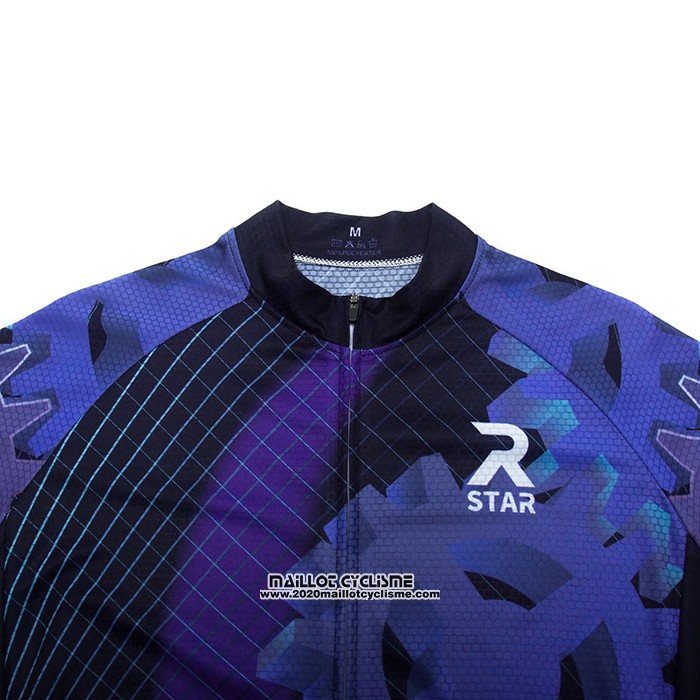 2021 Maillot Cyclisme R Star Violet Manches Courtes et Cuissard